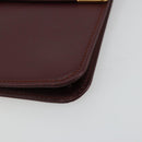 CARTIER Must Line Clutch Bag Leather Bordeaux Gold Auth 182459-7