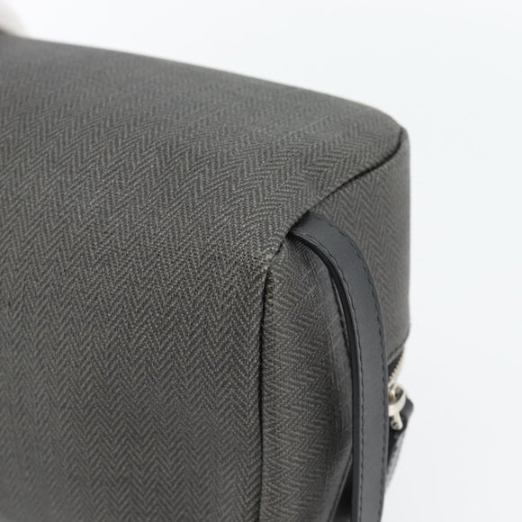 BVLGARI Clutch PVC Grau Silber Auth 182460A