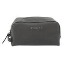 BVLGARI Clutch PVC Grau Silber Auth 182460A-13