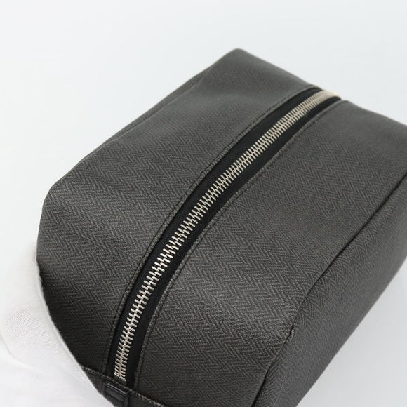 BVLGARI Clutch PVC Grau Silber Auth 182460A