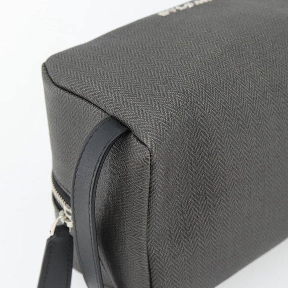 BVLGARI Clutch PVC Grau Silber Auth 182460A