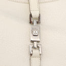 GUCCI Jackie Hand Bag Leather White Silver 002 1068 Auth 182461-10