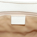 GUCCI Jackie Hand Bag Leather White Silver 002 1068 Auth 182461-17