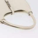 GUCCI Jackie Hand Bag Leather White Silver 002 1068 Auth 182461-7