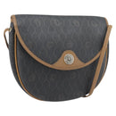 Christian Dior Honeycomb Canvas Umhängetasche PVC Schwarz Gold Auth 182462-1