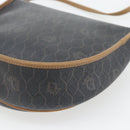 Christian Dior Honeycomb Canvas Umhängetasche PVC Schwarz Gold Auth 182462-12