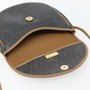 Christian Dior Honeycomb Canvas Umhängetasche PVC Schwarz Gold Auth 182462-14