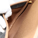 Christian Dior Honeycomb Canvas Umhängetasche PVC Schwarz Gold Auth 182462-17