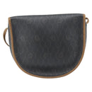 Christian Dior Honeycomb Canvas Umhängetasche PVC Schwarz Gold Auth 182462-3