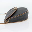 Christian Dior Honeycomb Canvas Umhängetasche PVC Schwarz Gold Auth 182462-4