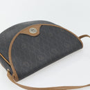 Christian Dior Honeycomb Canvas Umhängetasche PVC Schwarz Gold Auth 182462-6