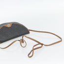 Christian Dior Honeycomb Canvas Umhängetasche PVC Schwarz Gold Auth 182462-7
