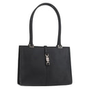 GUCCI Jackie Hand Bag Leather Black Silver 002 1073 1705 Auth 182463A-1