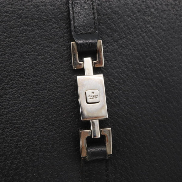 GUCCI Jackie Hand Bag Leather Black Silver 002 1073 1705 Auth 182463A