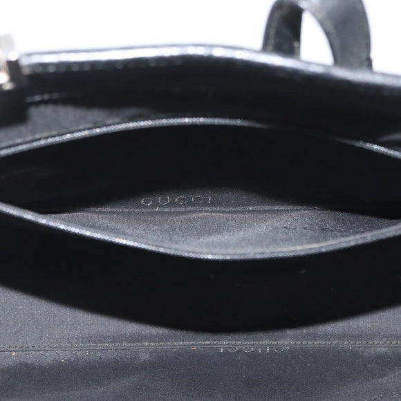 GUCCI Jackie Hand Bag Leather Black Silver 002 1073 1705 Auth 182463A