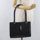 GUCCI Jackie Hand Bag Leather Black Silver 002 1073 1705 Auth 182463A-23