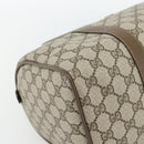 GUCCI GG Supreme Web Sherry Line Boston Bag PVC Beige Gold Auth 182464-11