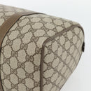 GUCCI GG Supreme Web Sherry Line Boston Bag PVC Beige Gold Auth 182464-12