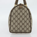 GUCCI GG Supreme Web Sherry Line Boston Bag PVC Beige Gold Auth 182464-4