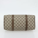 GUCCI GG Supreme Web Sherry Line Boston Bag PVC Beige Gold Auth 182464-9
