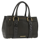 BURBERRY Tote Bag Leather Brown Gold Auth 182465-1