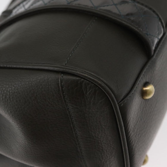 BURBERRY Tote Bag Leather Brown Gold Auth 182465