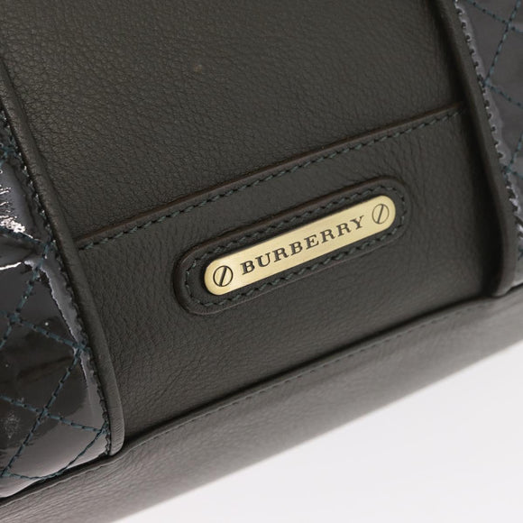 BURBERRY Tote Bag Leather Brown Gold Auth 182465