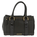 BURBERRY Tote Bag Leather Brown Gold Auth 182465-13