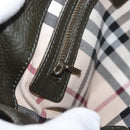BURBERRY Tote Bag Leather Brown Gold Auth 182465-23
