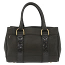 BURBERRY Tote Bag Leather Brown Gold Auth 182465-2