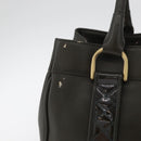 BURBERRY Tote Bag Leather Brown Gold Auth 182465-3