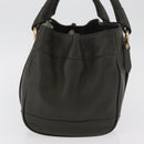 BURBERRY Tote Bag Leather Brown Gold Auth 182465-5