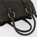 BURBERRY Tote Bag Leather Brown Gold Auth 182465-7