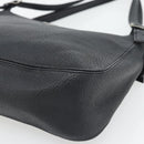 SAINT LAURENT Heart Shoulder Bag Leather Silver Black Auth 182466-10