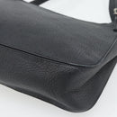 SAINT LAURENT Heart Shoulder Bag Leather Silver Black Auth 182466-12