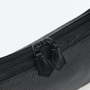 SAINT LAURENT Heart Shoulder Bag Leather Silver Black Auth 182466-14
