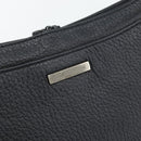 SAINT LAURENT Heart Shoulder Bag Leather Silver Black Auth 182466-15
