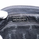 SAINT LAURENT Heart Shoulder Bag Leather Silver Black Auth 182466-16