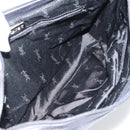 SAINT LAURENT Heart Shoulder Bag Leather Silver Black Auth 182466-17