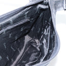 SAINT LAURENT Heart Shoulder Bag Leather Silver Black Auth 182466-18