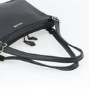 SAINT LAURENT Heart Shoulder Bag Leather Silver Black Auth 182466-7