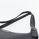 SAINT LAURENT Heart Shoulder Bag Leather Silver Black Auth 182466-8