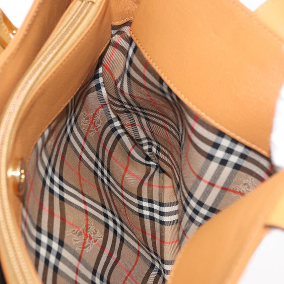 Burberry handtas leer bruin goud Auth 182467