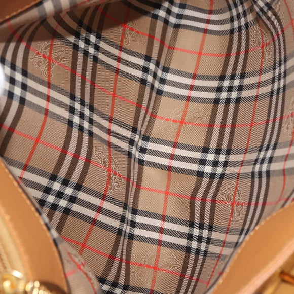 Burberry handtas leer bruin goud Auth 182467
