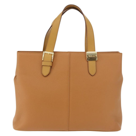 Burberry handtas leer bruin goud Auth 182467