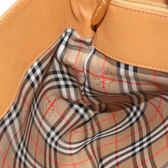 Burberry handtas leer bruin goud Auth 182467