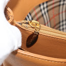 Burberry handtas leer bruin goud Auth 182467-21