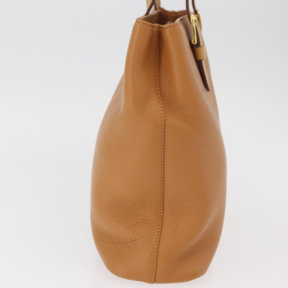Burberry handtas leer bruin goud Auth 182467
