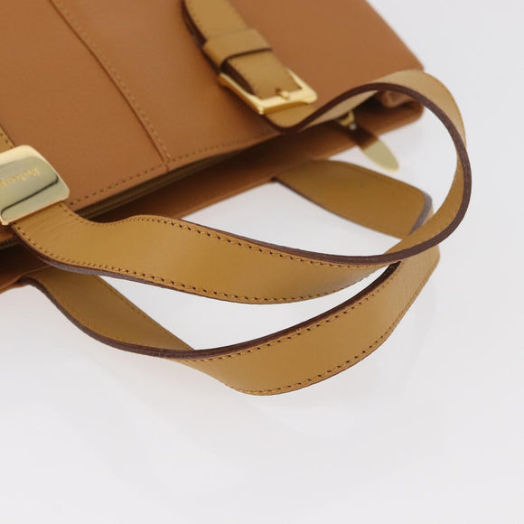 Burberry handtas leer bruin goud Auth 182467