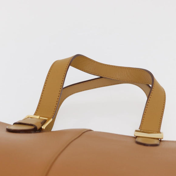 Burberry handtas leer bruin goud Auth 182467
